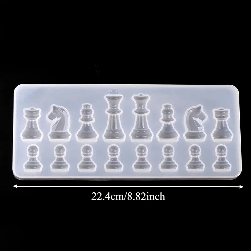2pcs International Chess Shape Silicone Mold DIY Clay UV Epoxy Resin Mold Pendant Molds For DIY view 4