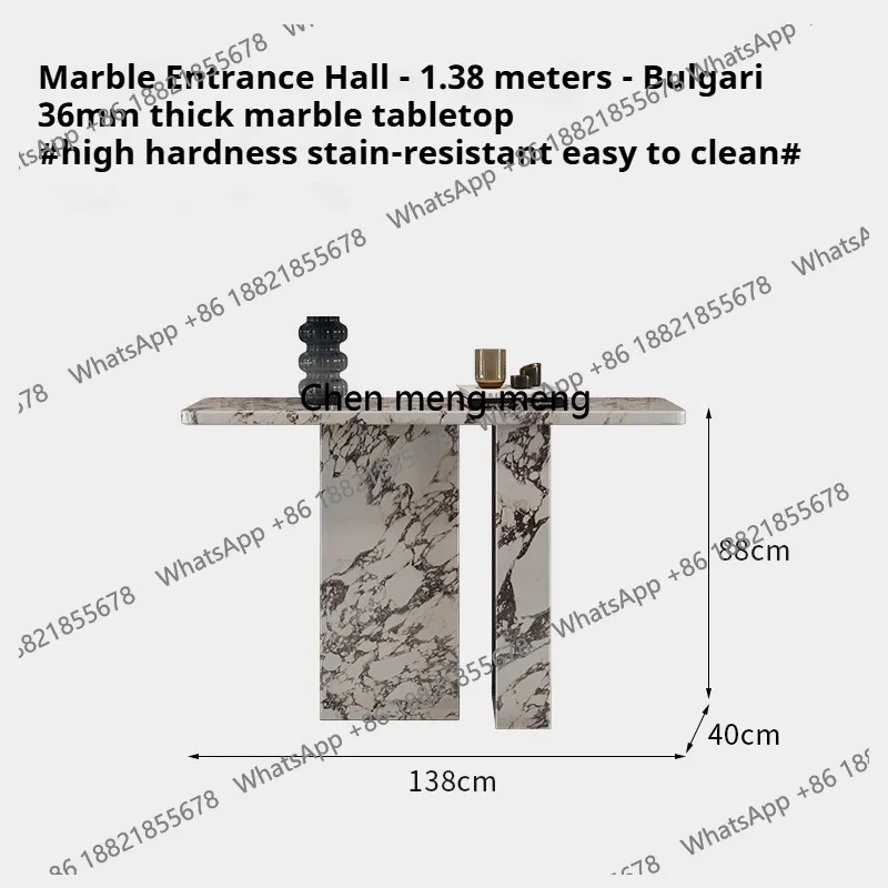 L07 Luxury Carrara Marble Console Table - French Style Entryway Hall Table & Console Table，Custom White Marble Wall Table