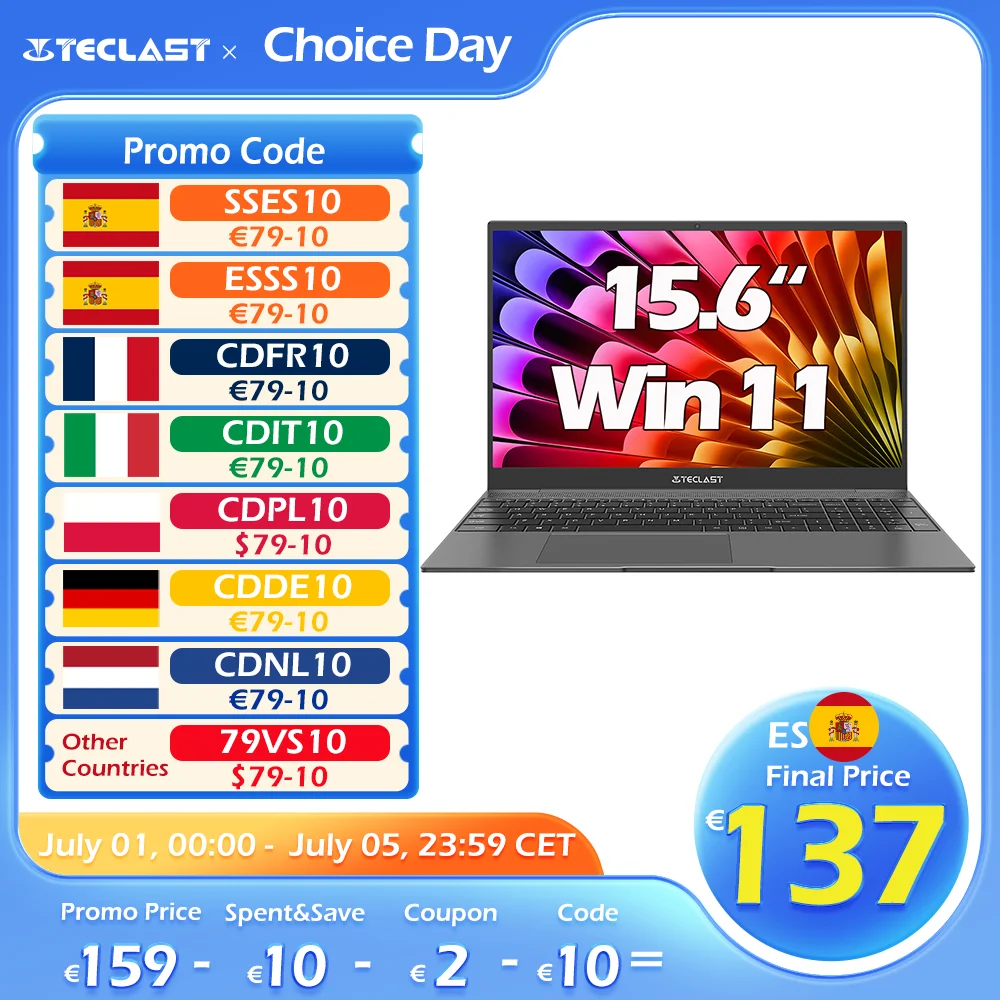 Teclast F16 Plus Laptop, 15.6 Inch, Windows 11 Pro, 8Gb/12Gb Ram 256Gb/512Gb Ssd, for Celeron Gemini Lake 4 Core Cpu, Usb, Mini-Hdmi, Full Size Keyboard