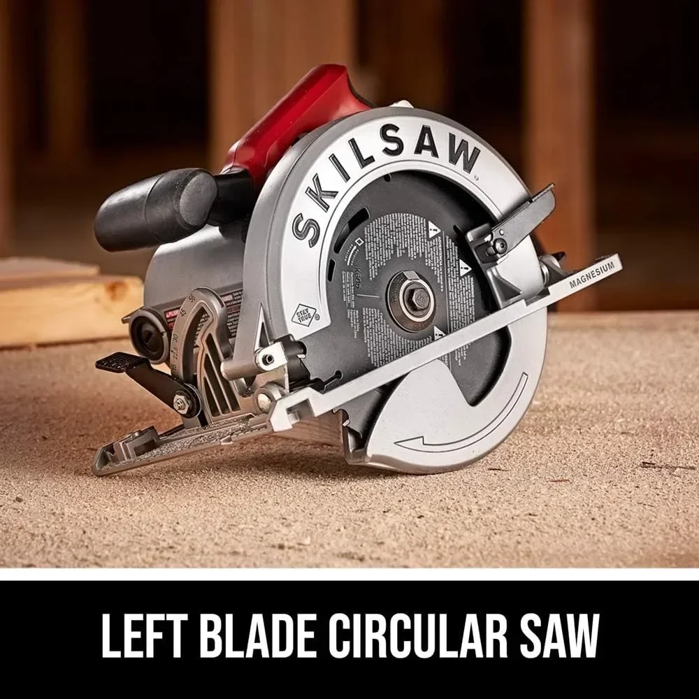 Portable 15 Amp 7-1/4 Inch Magnesium Left Blade Sidewinder Circular Saw Skilsaw