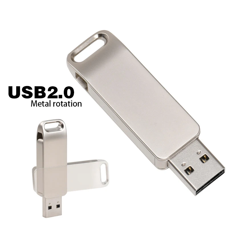 JASTER Rotatable USB Flash Drive 128GB Metal USB Stick 64GB Business Gift Memory Stick 32GB Real Capacity Pen Drive 16GB 8GB 4GB