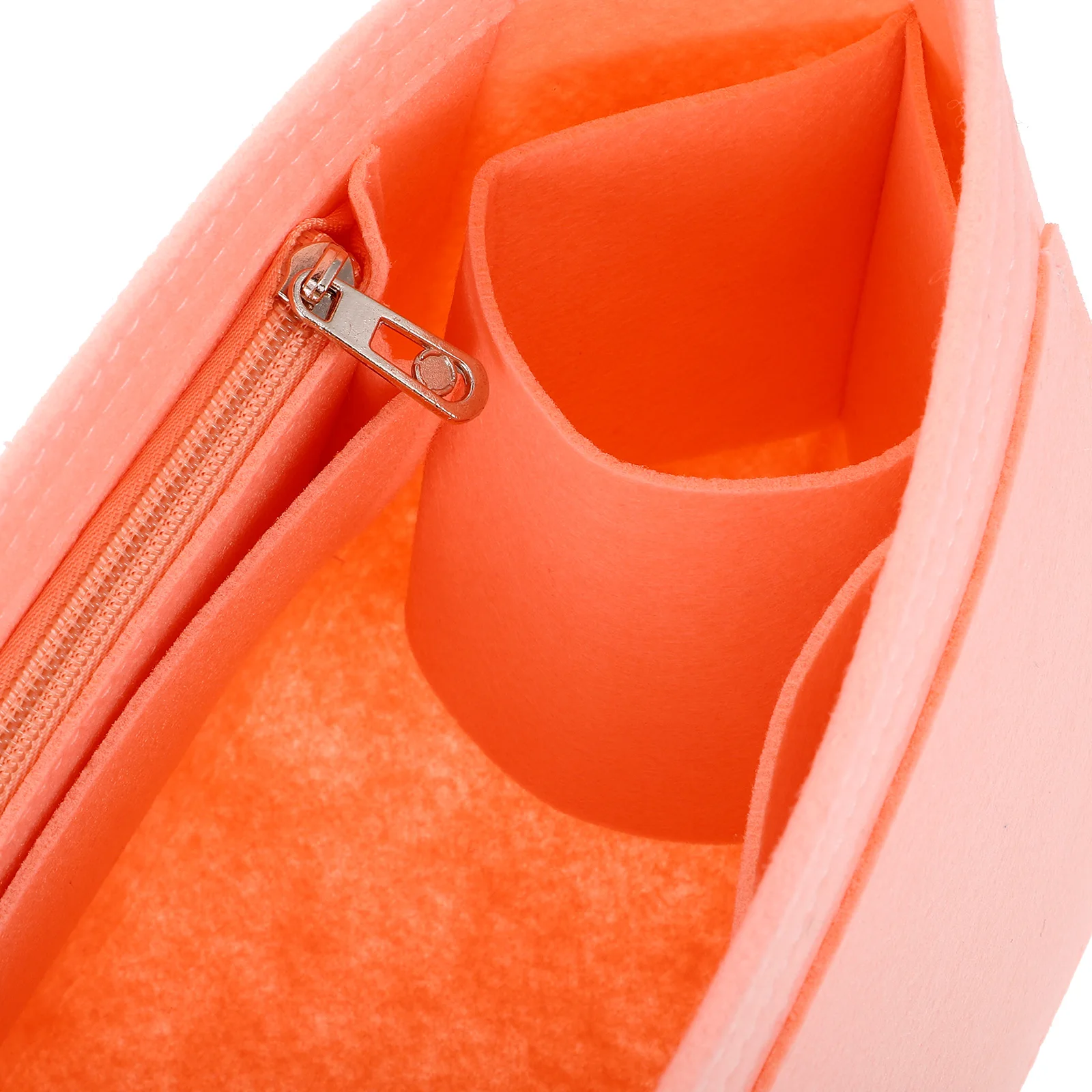

Multi-compartment Inner Pack Pink Side Zip Felt Purse Organizer Storage Dividers Tote Bag Organizer Insert for Handbags Tote Bag