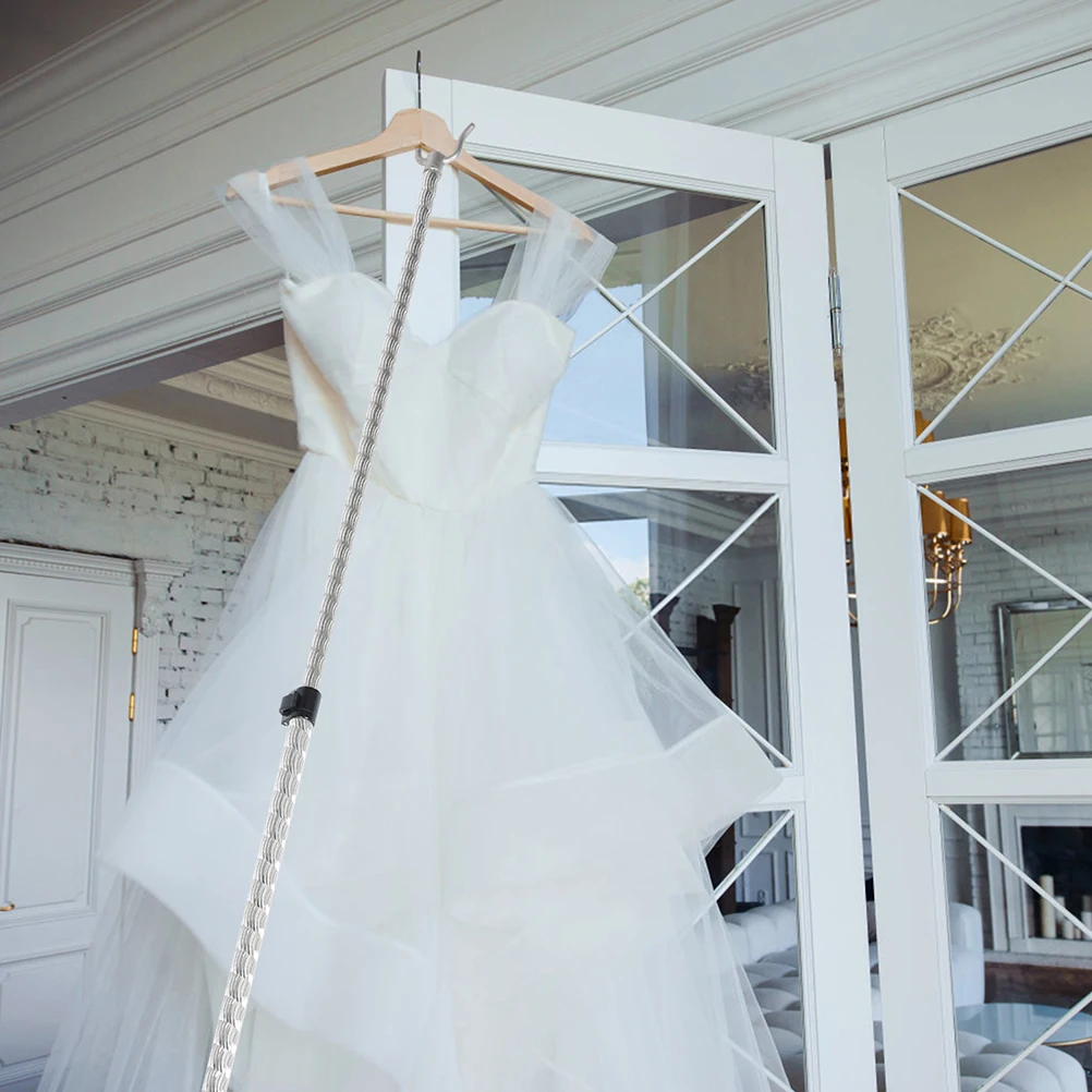 قابل للتعديل طويل الوصول الملابس القطب قوي الملابس تجفيف قضيب لخزانة شرفة داخلي في الهواء الطلق الغسيل أداة الأجهزة #5