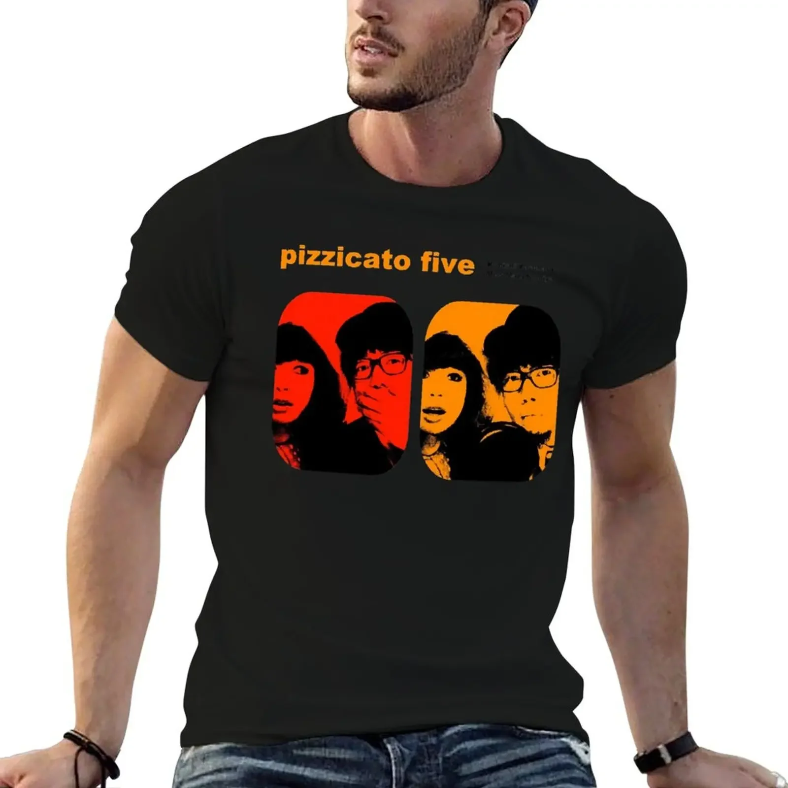 Pizzicato Five promotional T-Shirt Blouse vintage anime shirt for a boy cotton t shirt men