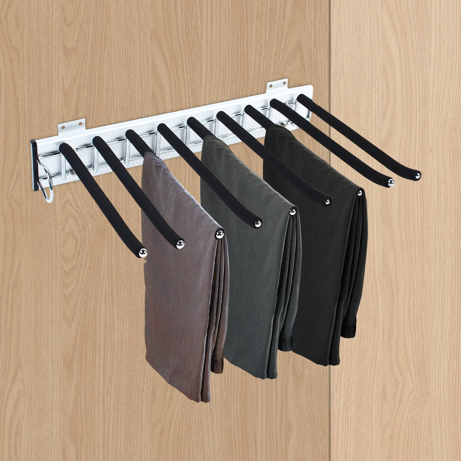 9 Bars Trouser Pull-out Wardrobes Trouser Holder for Wardrobe Side Mounting