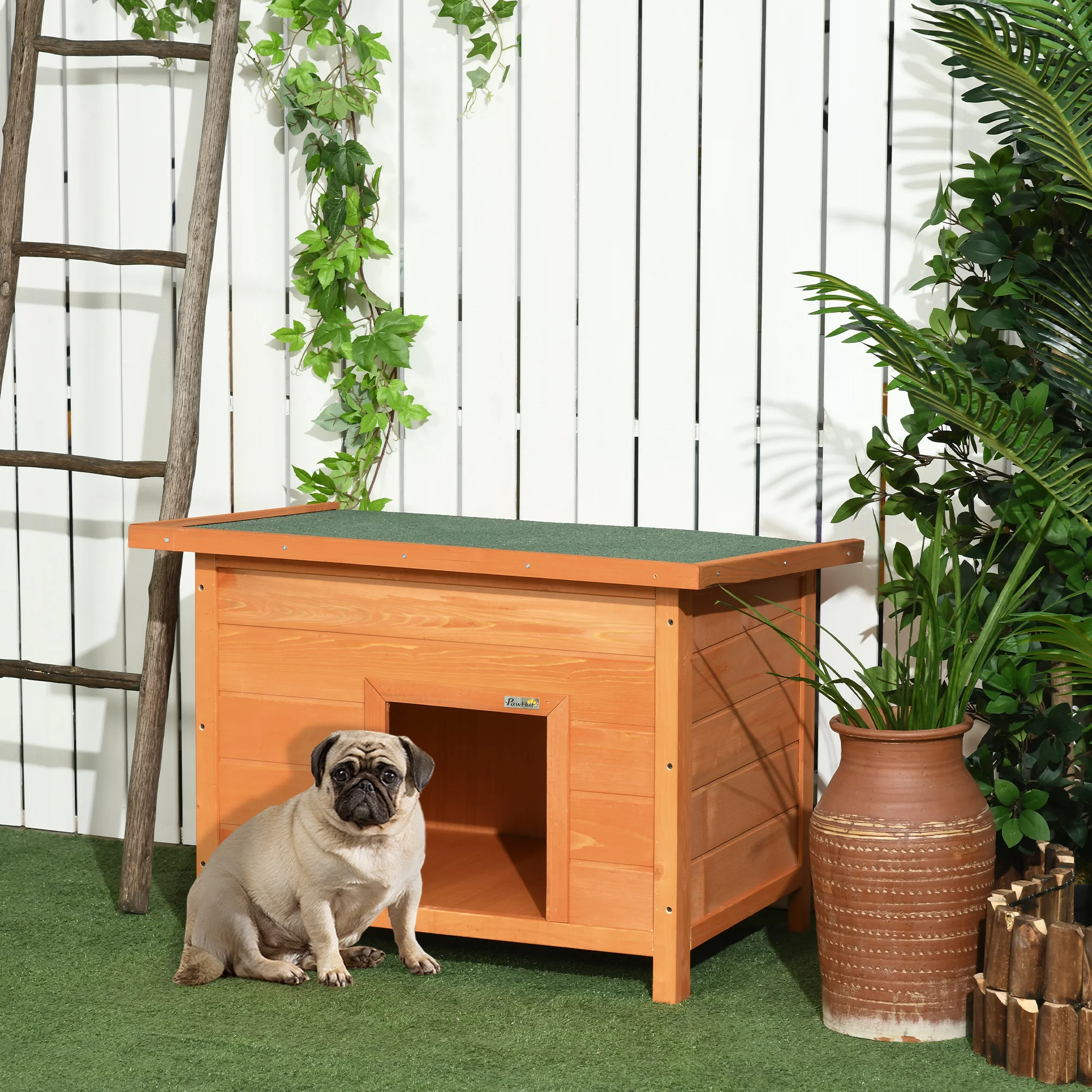 PawHut doghouse chiens maison chiens grotte cabane pour chiens chats toit Bois