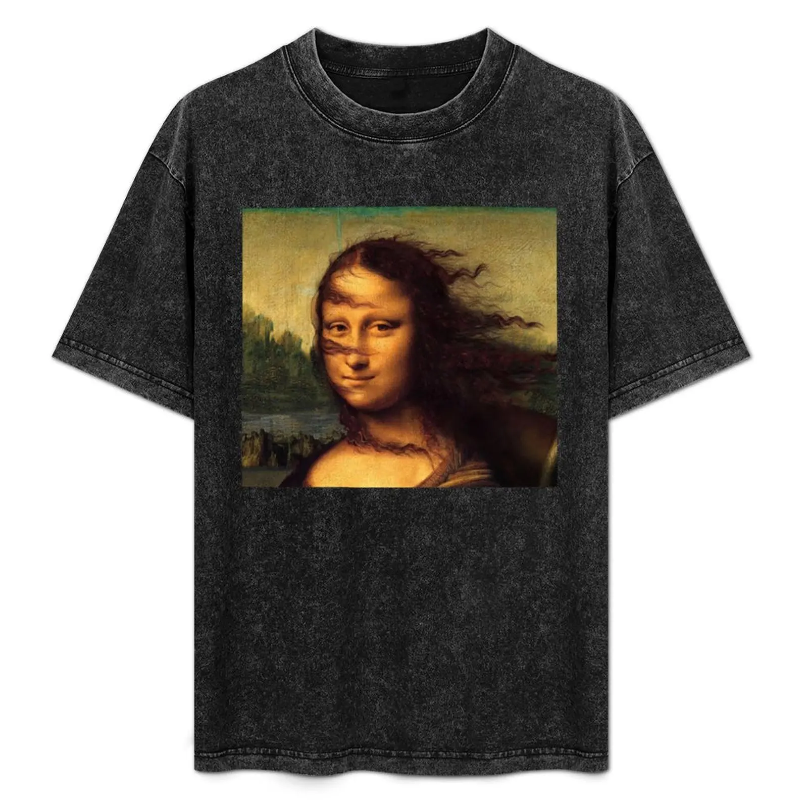 

Funny Mona Lisa wind in hair T-Shirt funny meme t-shirts animal prinfor boys tshirts personalised plain black t shirts men