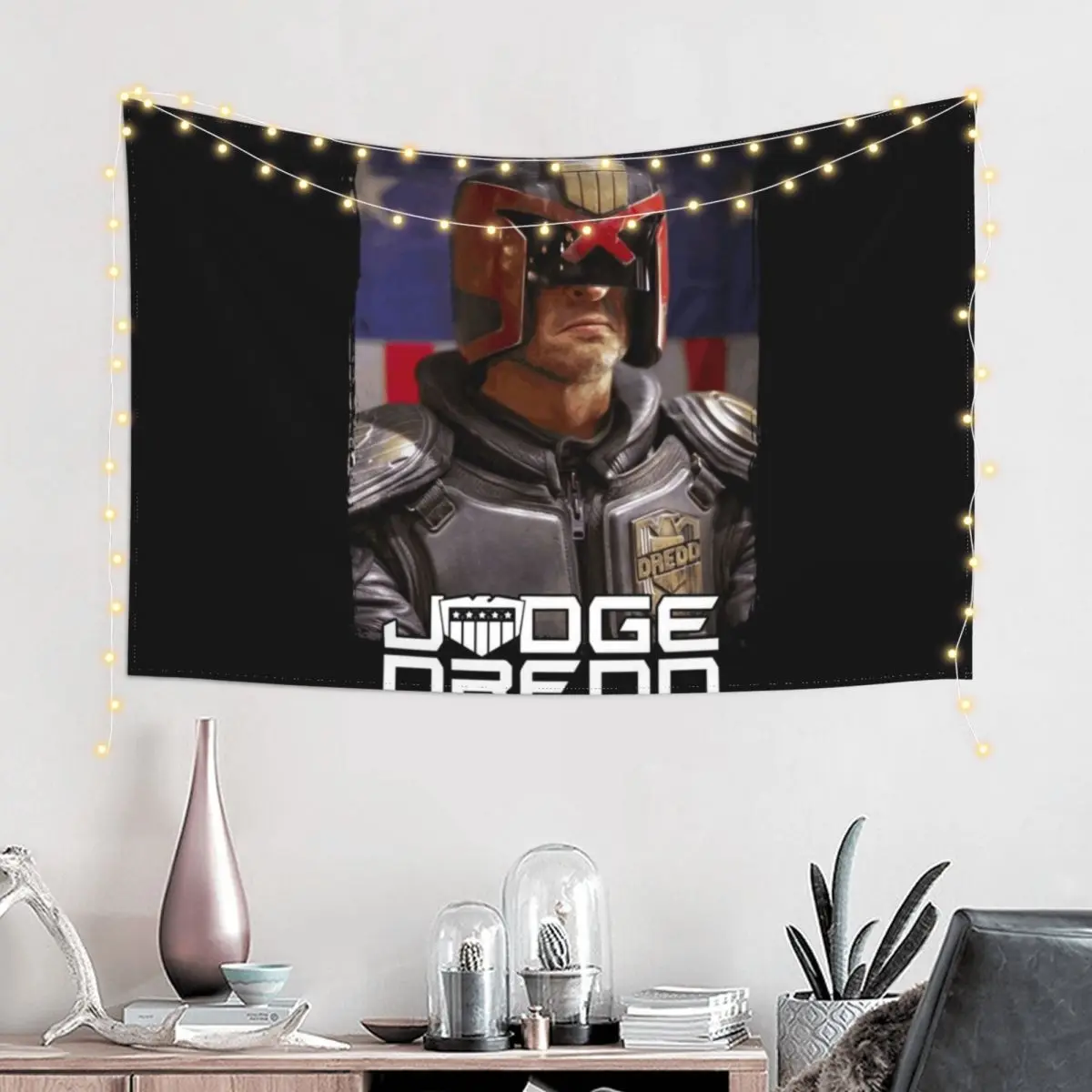 Judge Dredd Tapestry Japanese Room Decor Outdoor Decor Carpet Wall Aesthetic Room Decorations Tapestry