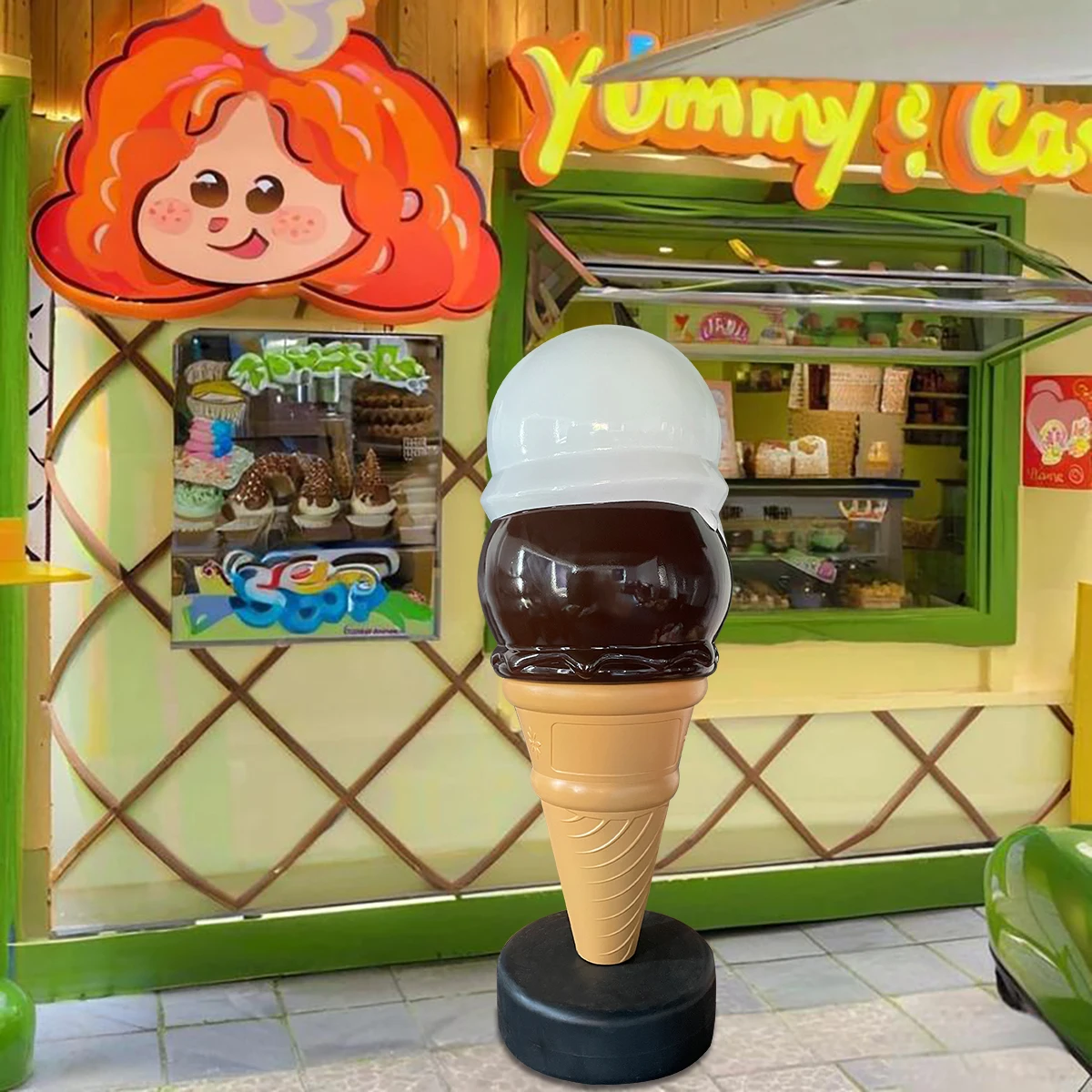 50 Inches Ice Cream Model Lamp Ice Cream Dessert Shop Is a Tool to Attract Customers. Large Ice Cream Advertising Model