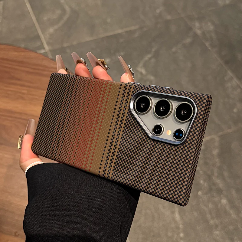 

For Samsung Galaxy S25 S23 S24 Ultra Plus S25Ultra Carbon Fibre Relief MagSafe Phone Case Wireless Charging PC Shockproof Cover