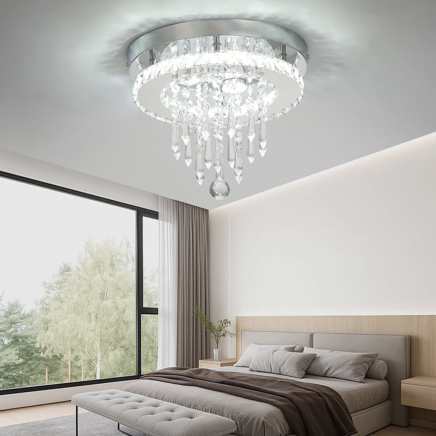 LED كريستال مصباح السقف عكس الضوء أضواء السقف كريستال الثريا قلادة غرفة المعيشة غرفة نوم المدخل غرفة الطعام المطبخ #2