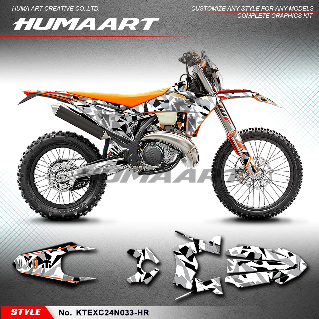 

HUMAART Custom Racing Sticker Motorcycle Graphics for KTM 150 250 300 350 450 500 EXC EXCF XCW XCW XCFW 24 25, KTEXC24N033-HR