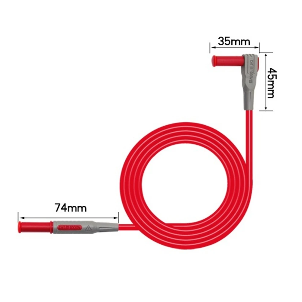 Cleqee P1033 Kabel testowy multimetru Formowany wtryskowo 4 mm wtyk bananowy Linia testowa Prosty do zakrzywionego kabla testowego — zdjęcie 5