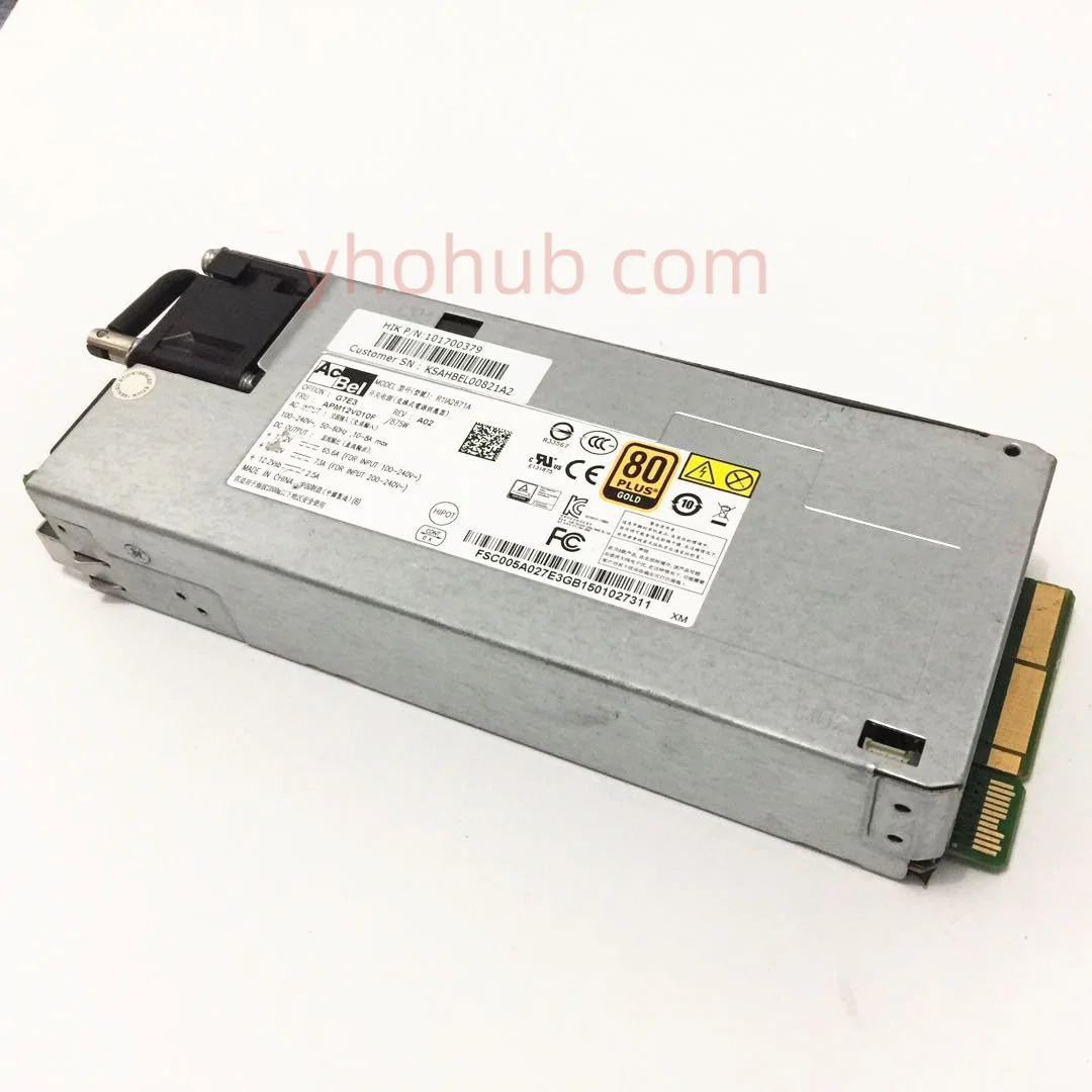 Acbel Polytech R1IA2871A, APM12V010F Server - Power Supply 875W Power Supply Unit  Server