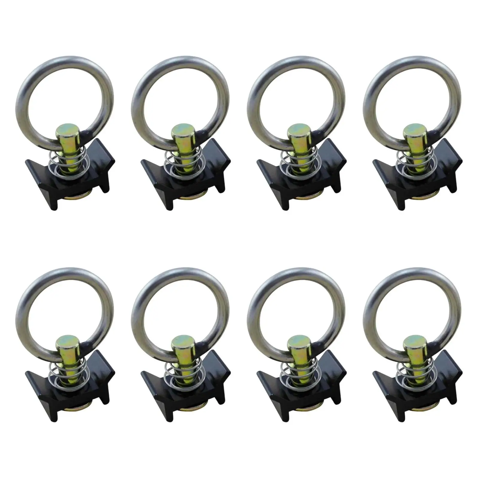 Aluminum Track Anchor Fitting Secure Stud Round Ring Fixing Device Cargo Hold for Utility Vehicle RV ATV Enclosed Trailer Use