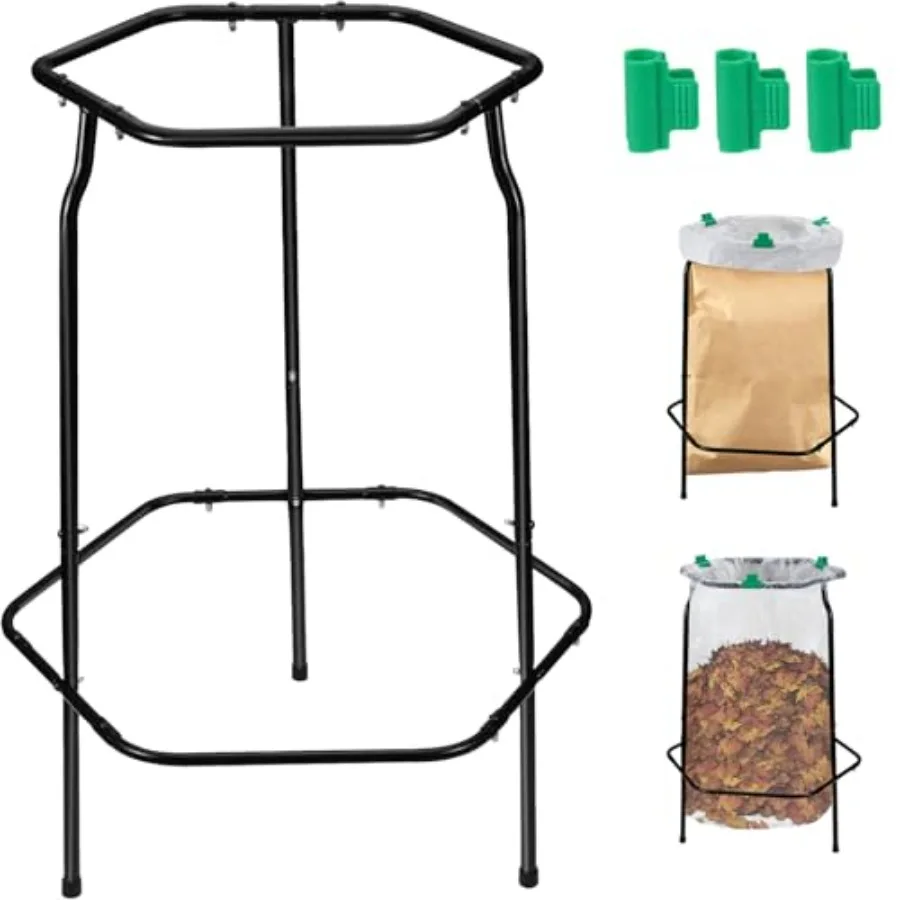

Leaf Trash Bag Holder Stand, Garbage Bag Support Frame for 30-55 Gallon Lawn Bags, for Yard Kitchen Garden Outdoor Camping Wast