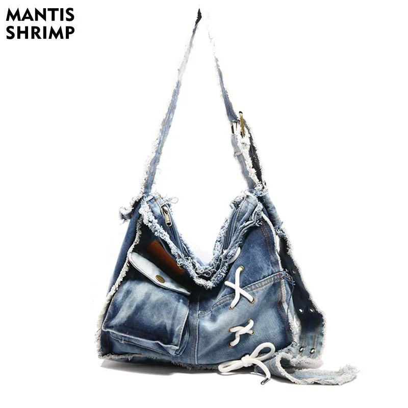 

Women Bag Fashion Shoulder Pack Female Crossbody Handbag Blue Denim Jeans Luxury Totes Designer Woman Messenger High Quality