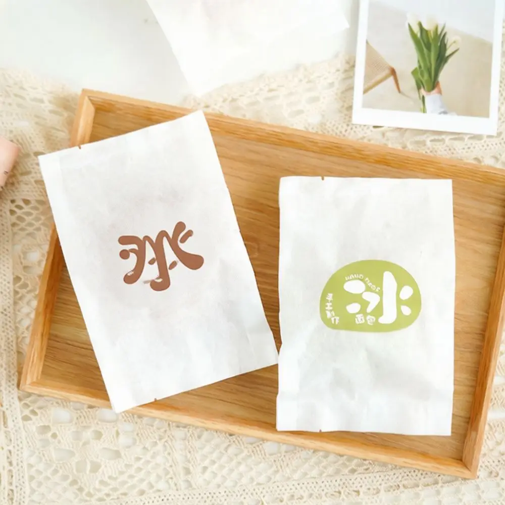 Modern Style Cotton Paper Bags Bakery Retail Packaging For Ice Bread Bun Pastry Wrapper Food Storage Organizer