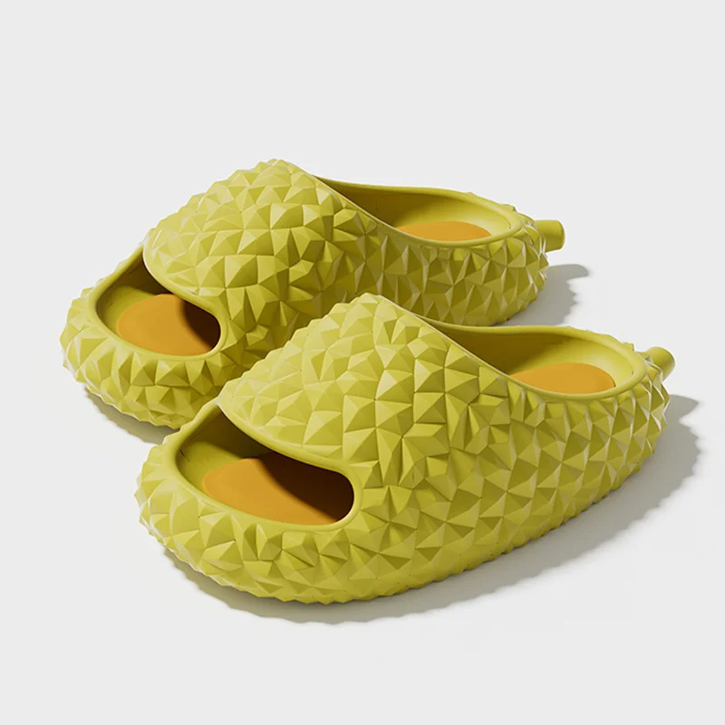 

Funny Durian Mango Fruit Slippers Women's Summer Man Slipper Indoor EVA 4cm Thick Soles Soft EVA Couple Sandals Flip Flops