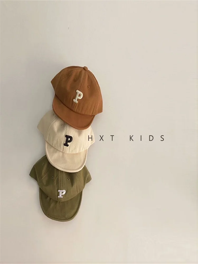 Children Hat Spring And Autumn Soft Brim Korean Style Letter Embroidery Style Hat Infant Baby Ins Baseball Cap Gift