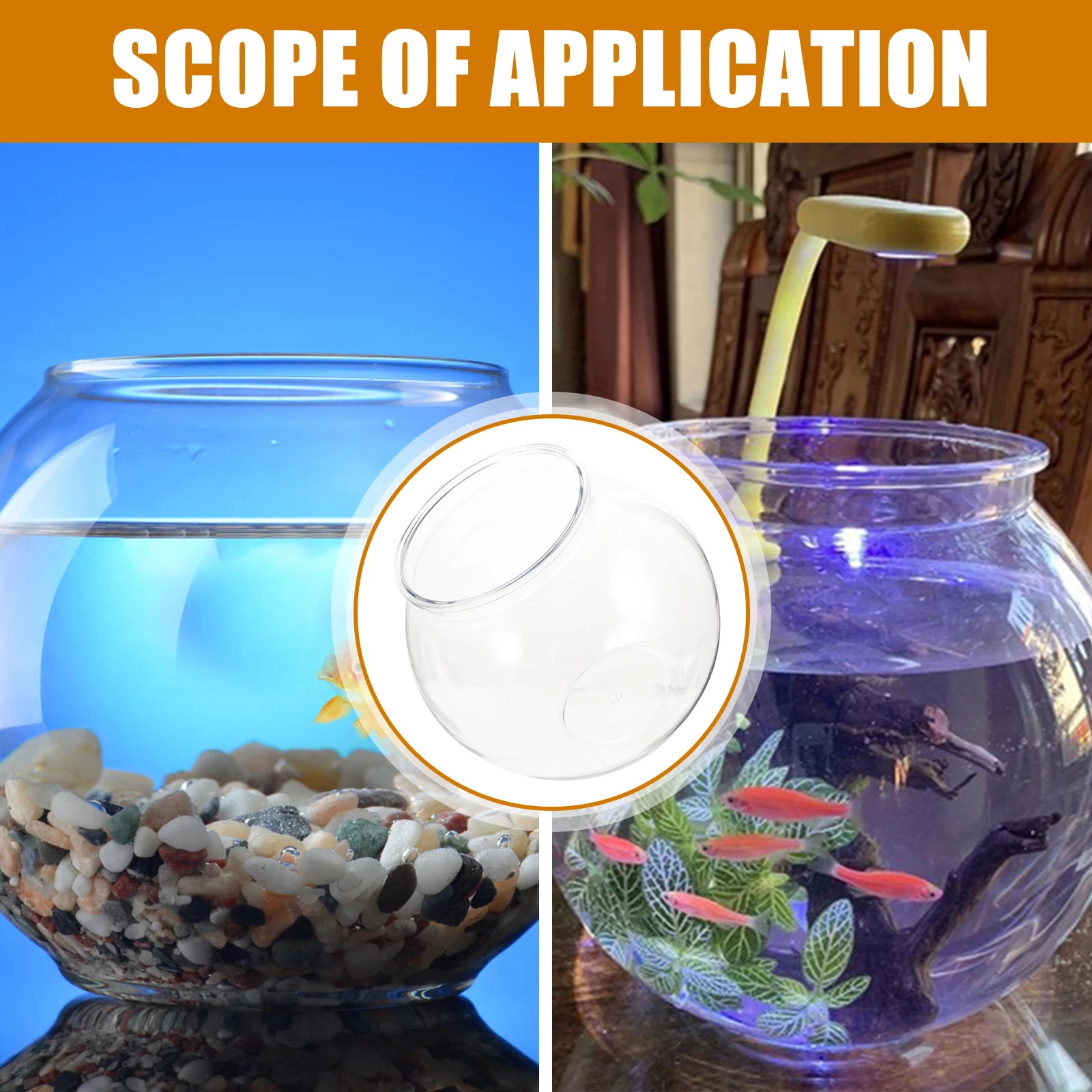 

Small Aquarium Transparent Round Plastic Fish Tank for Transparent Fish Tank Home Desk Easy Clean Pet Supplies