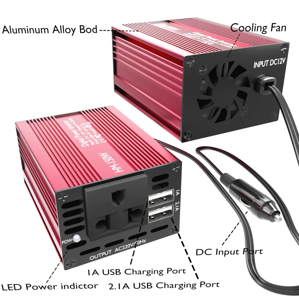 New 150W Car Multifunction Charger USB-A Car Charger Car Rapid Charger Multiple Ports