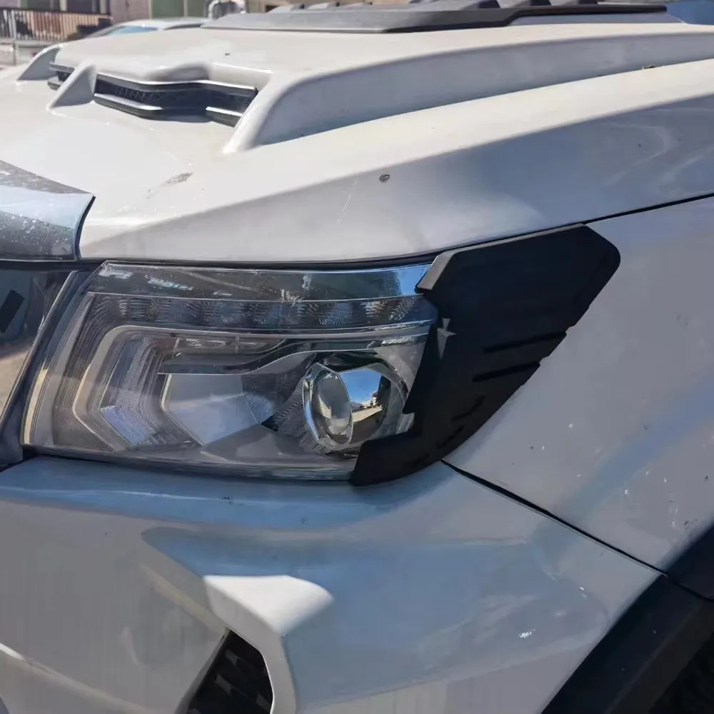 Abs Headlamp Decorative Frame Matte Black Headlight Cover Fit For Nissan Navara NP300 2015-2023 2024 Modification Accessories