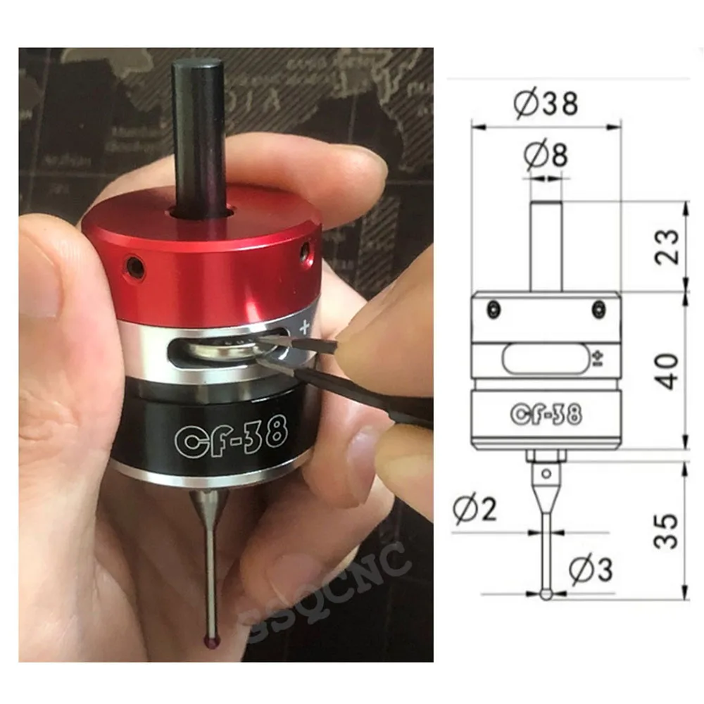 

3d Trigger Edge Finder Cnc Machining Center Milling Machine Three-coordinate Precision Probe Centering Rod Tool Setter Cf-38