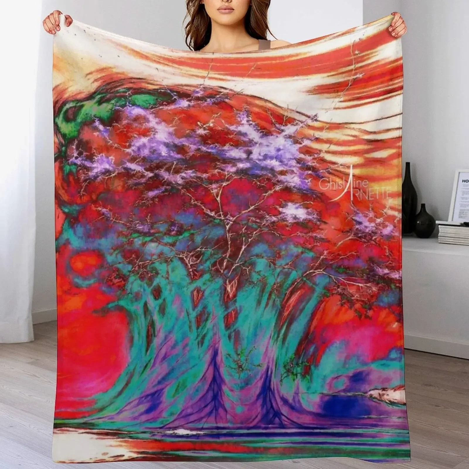 

New Fantastic landscape, bordering on abstraction. Throw Blanket Bed linens Luxury Brand Hairys Luxury Blankets