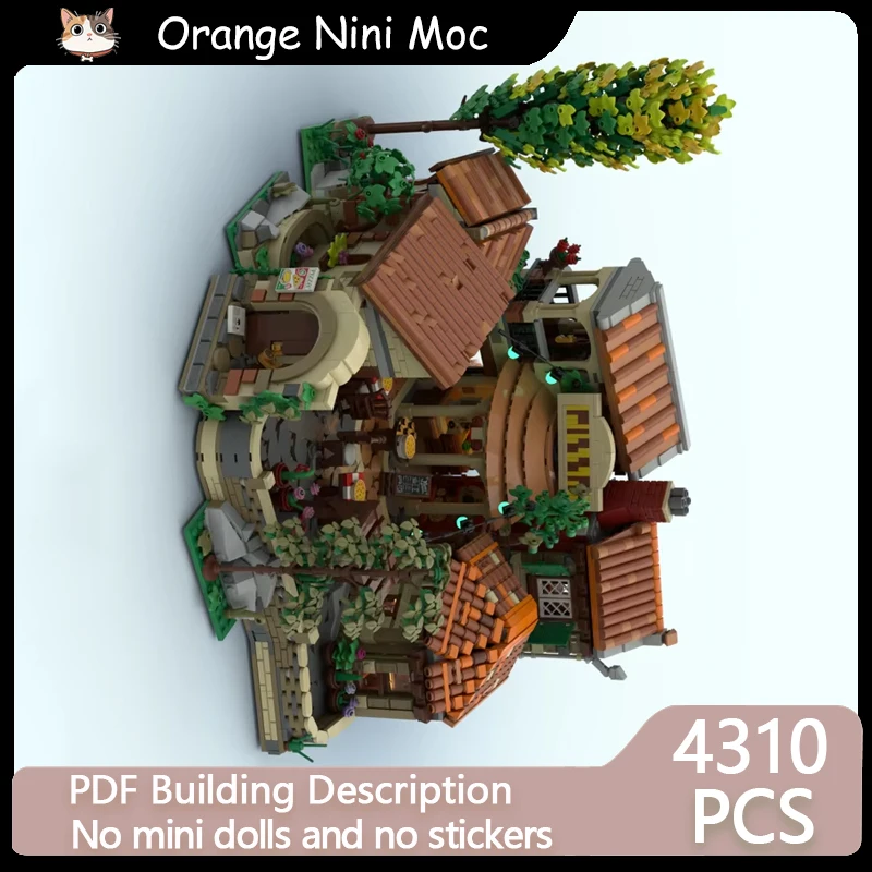 Popular City Street View Model DIY MOC Building Bricks Pizza Restaurant Courtyard Modular Technology Holiday Assemble Toys Suit