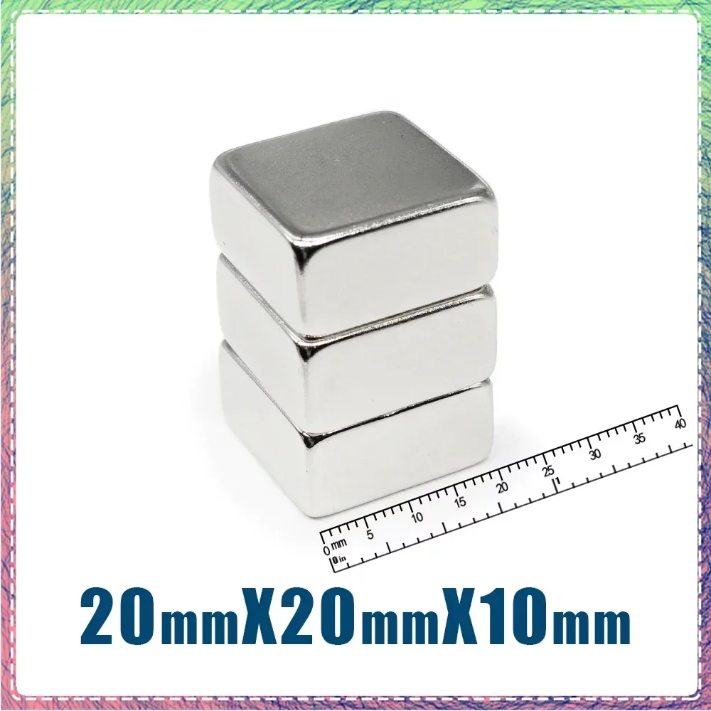 1/2/5Pcs 20x20x10mm Search Quadrate Fridge Magnet 20*20*10mm Super Strong Neodymium Magnets Powerful Magnetic Sheet