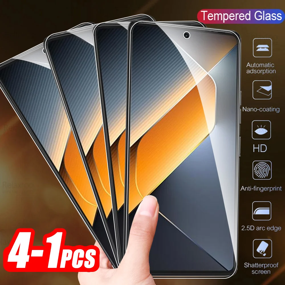 

1-4Pcs Full Cover Tempered Glass For Tecno Pova 6 Pro 5G Screen Protector For Tecno Pova6 Pova 6 Pro 6Pro Armor Protective Films