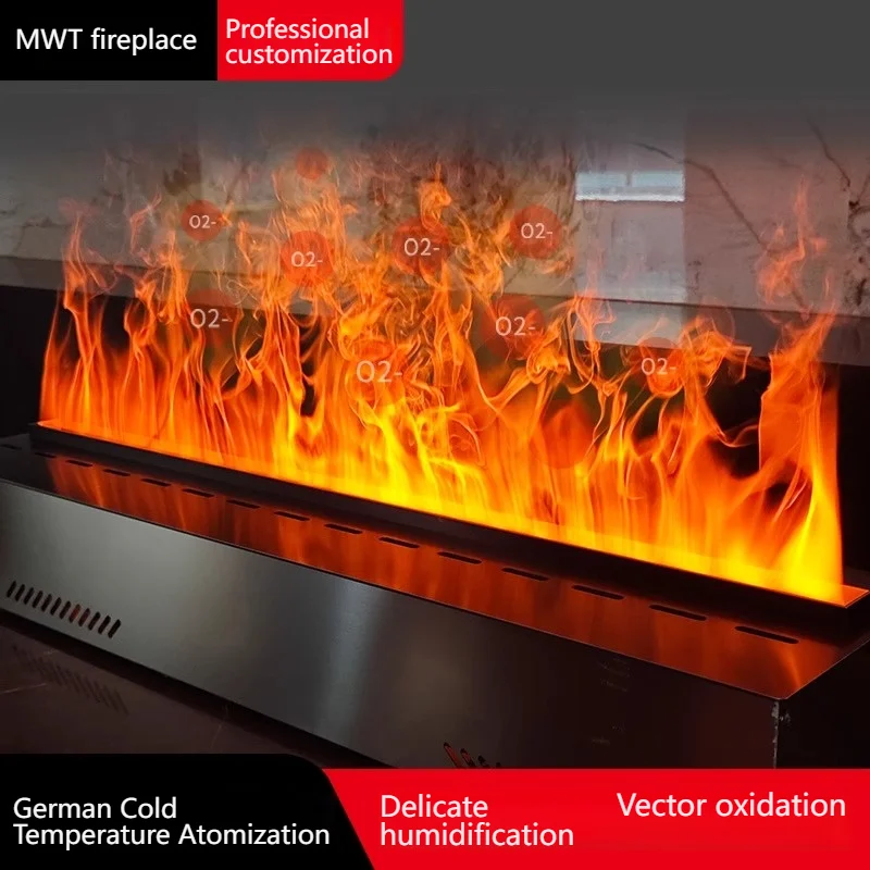 

2024 Smart WiFi 3D Mist Fireplace with Alexa Control - Realistic LED Flame, Humidifier & Aromatherapy, Child/Pet Safe, EU Wareho