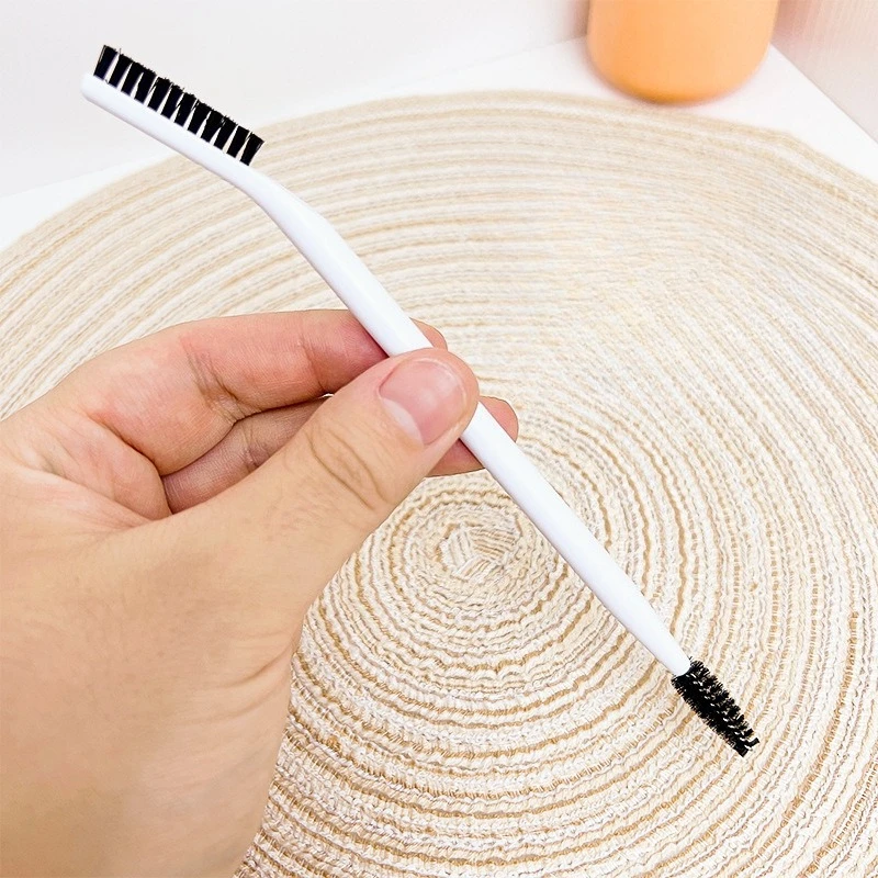 Pettine per sopracciglia a spirale angolato portatile a doppio scopo, spazzola per sopracciglia a doppia testa, spazzola per ciglia, strumento di bellezza multiuso