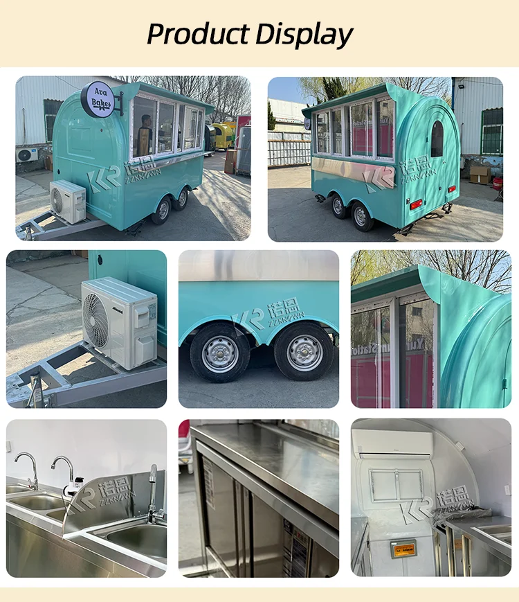 Food Truck Mobile Ice Cream Vending Trucks Fully Equipped  Pizza Trailer Concession Fast Food Trailer