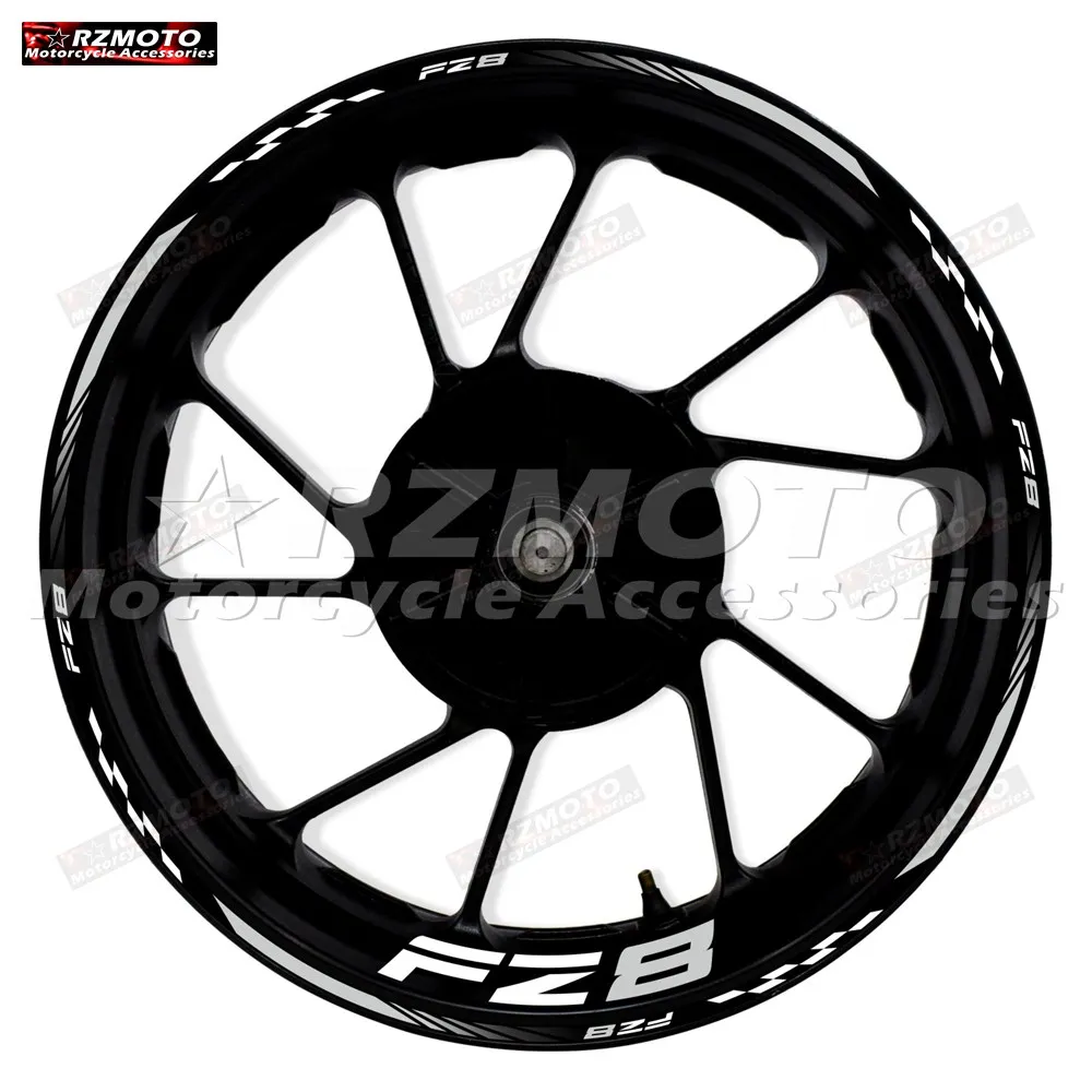 For Yamaha motorcycle FZ8 logo wheel decal decoration 17 inch wheel frame FZ-8 FZ 8 wheel rim reflective waterproof sticker