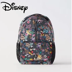 Disney-mochila con grafiti de Mickey para hombre y mujer, morral escolar de gran capacidad con dibujos animados de Minnie Mouse, bolsa de viaje portátil