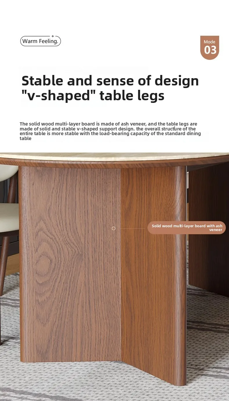 Picture 6: Mid-century luxury modern oval solid wood dining table and chair set