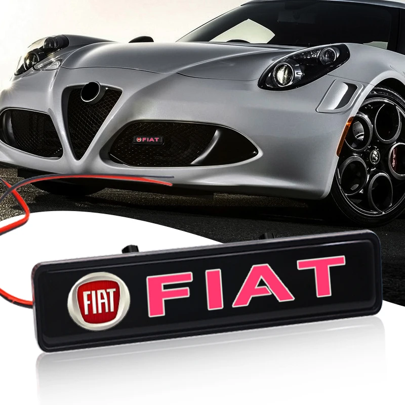 Auto-Frontgrill-Emblem-Dekor LED-Beleuchtung für FIAT Abarth 500 Panda Bravo Punto Tipo Linea Ducato Freemont