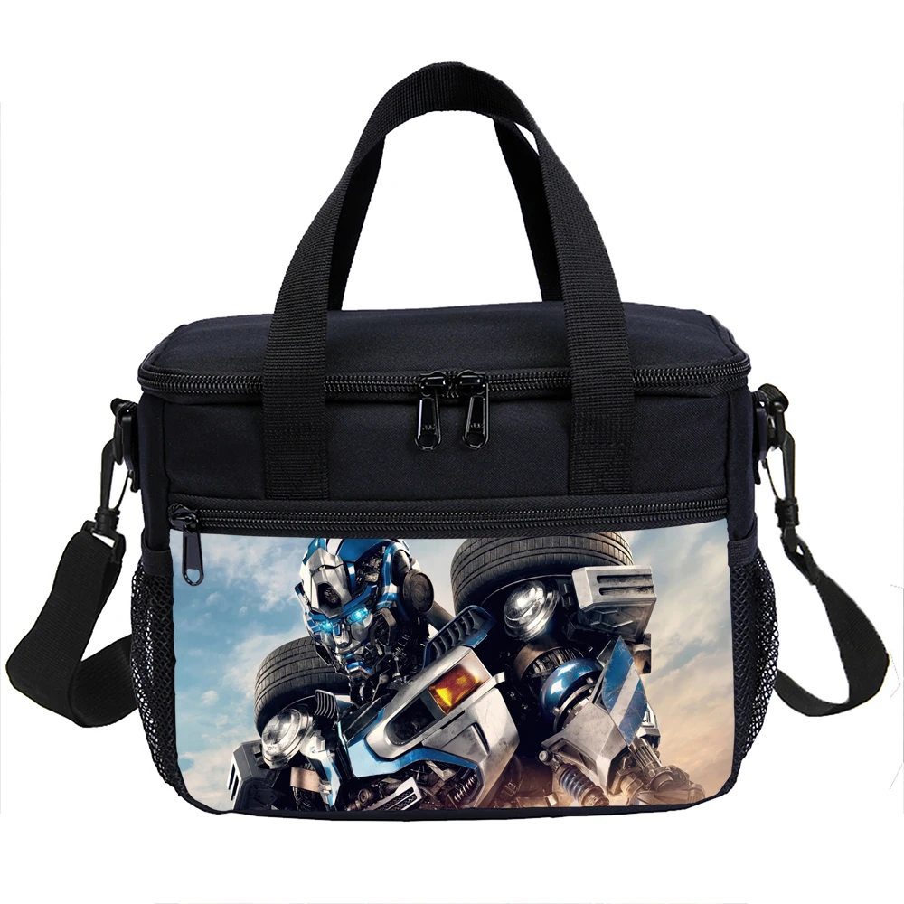 트랜스포머 점심 도시락 가방, 휴대용 어깨 스트랩 절연 가방, 점심 상자 가방, 학생 두꺼운 방수 점심 가방