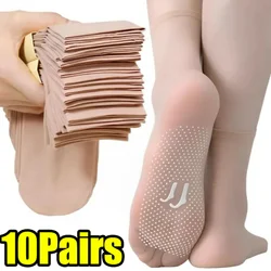 Non ald injWomen-Chaussettes d'été pour femmes, transparentes, ultra-fines, cristal fin, nylon, court, rinçage Sox, vente en gros