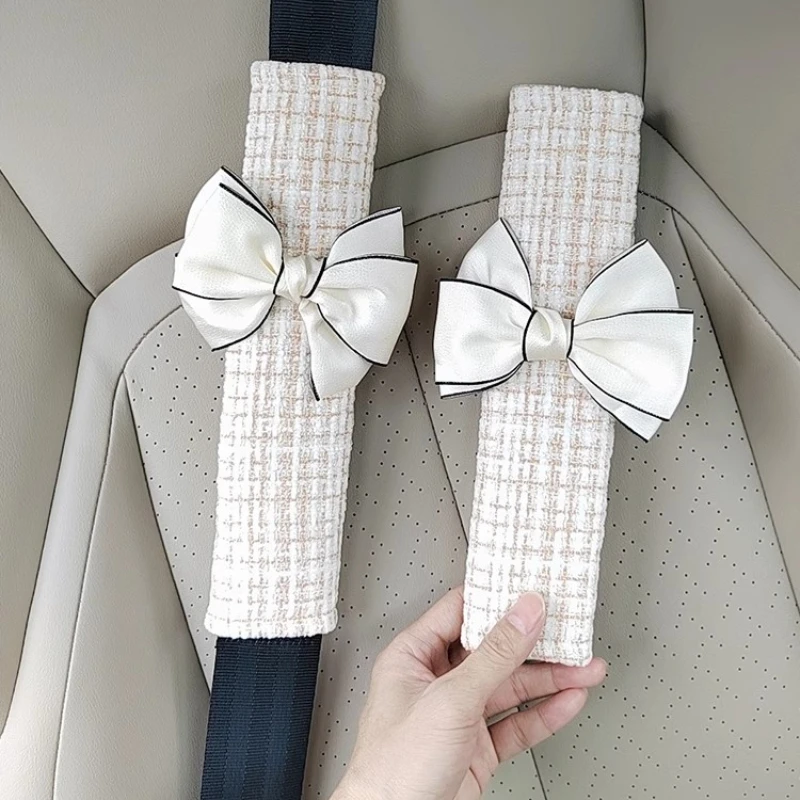 Flower Shoulder Protector Cartoon Creative Car Seat Belt Shoulder Protector Interior Accessories Princess Bow Decor