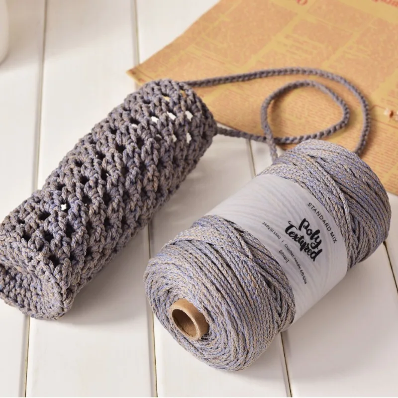 

2.5mm Long 250 Yard 250g Dual Color Round Stranded Polyester Hollow Core Rope Can Be Used for Mobile Phone Pendants