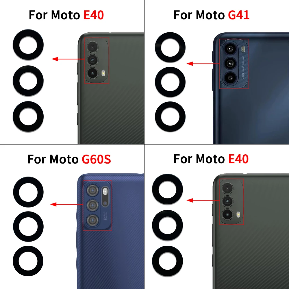 Rear Back Camera Glass Lens For Moto G85 G100 G200 G62 G60S G54 5G G52 G51 5G G41 G24 Power G14 Edge 30 Pro E40 Repair Parts