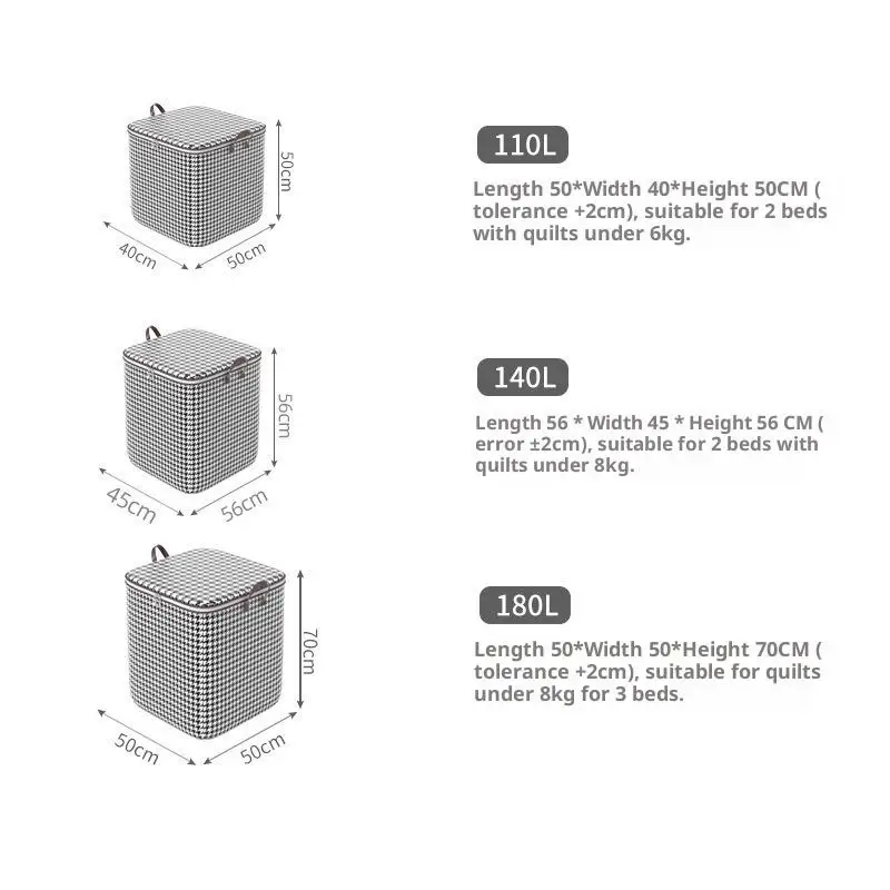 220L Big Size Clothes Storage Box With Cover Large Laundry Basket Organizer Bag For Baby Foldable