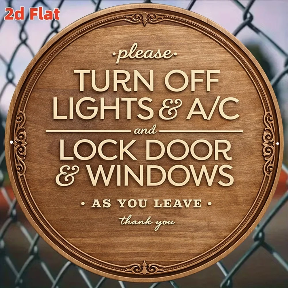 2D vintage wooden Round reminder sign that reads, 