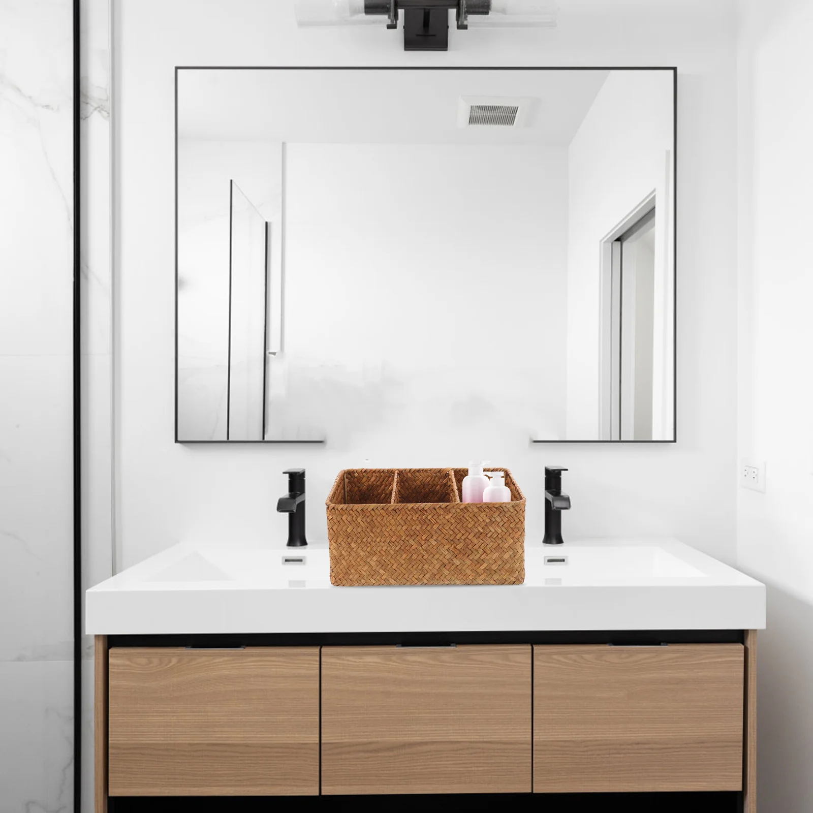 

3-Compartment Organizer Bathroom Storage Bin Sturdy Construction Drawer Organizers for Bathroom Counter Organizer