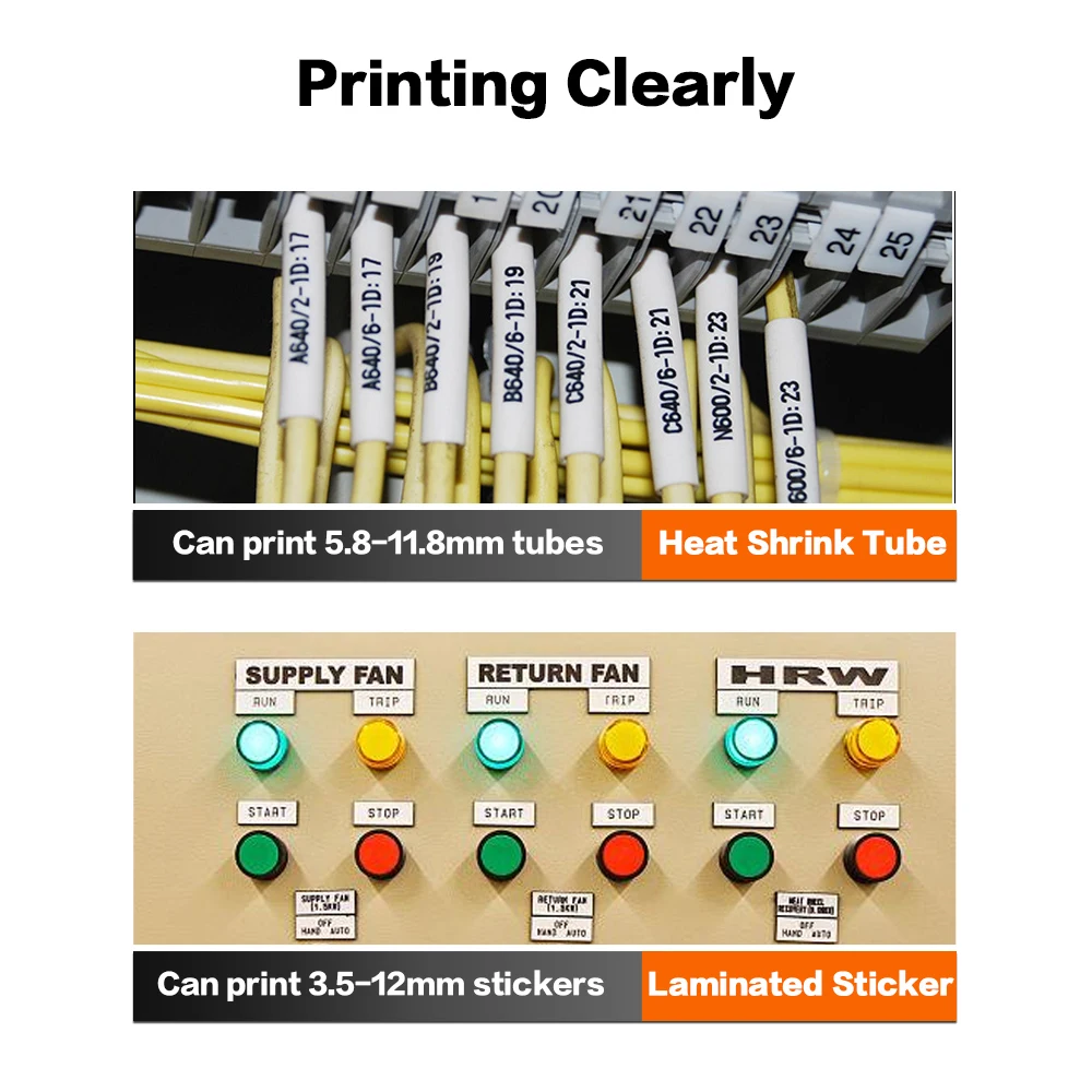 E1000PRO Tube/Flexible Cable/Fabric Label PRINTER Compatiblefor Brother P-touch HSE231 HSE631 HSE221 HSE621 FA3 FX231 TZE231 221