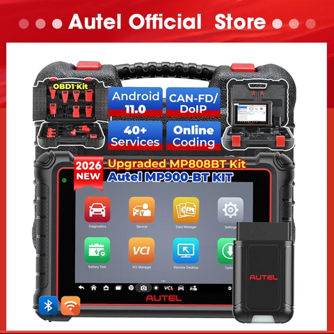 Autel MaxiPRO MP900-BT KIT диагностические инструменты CANFD DOIP двунаправленный Автомобильный сканер инструмент для кодирования блока управления 11 шт. OBD1 комплект
