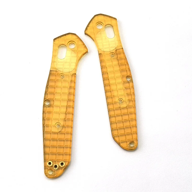 1 Pair Custom Made Ultem PEI Material Transparent Knife Handle Scales for Genuine Benchmade 940 Osborne Knives DIY Make Parts